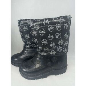 Outbrook Snow Boots Kids‎ Sz 6 Snowmen Black Inside Fur Great Preowned Condition
